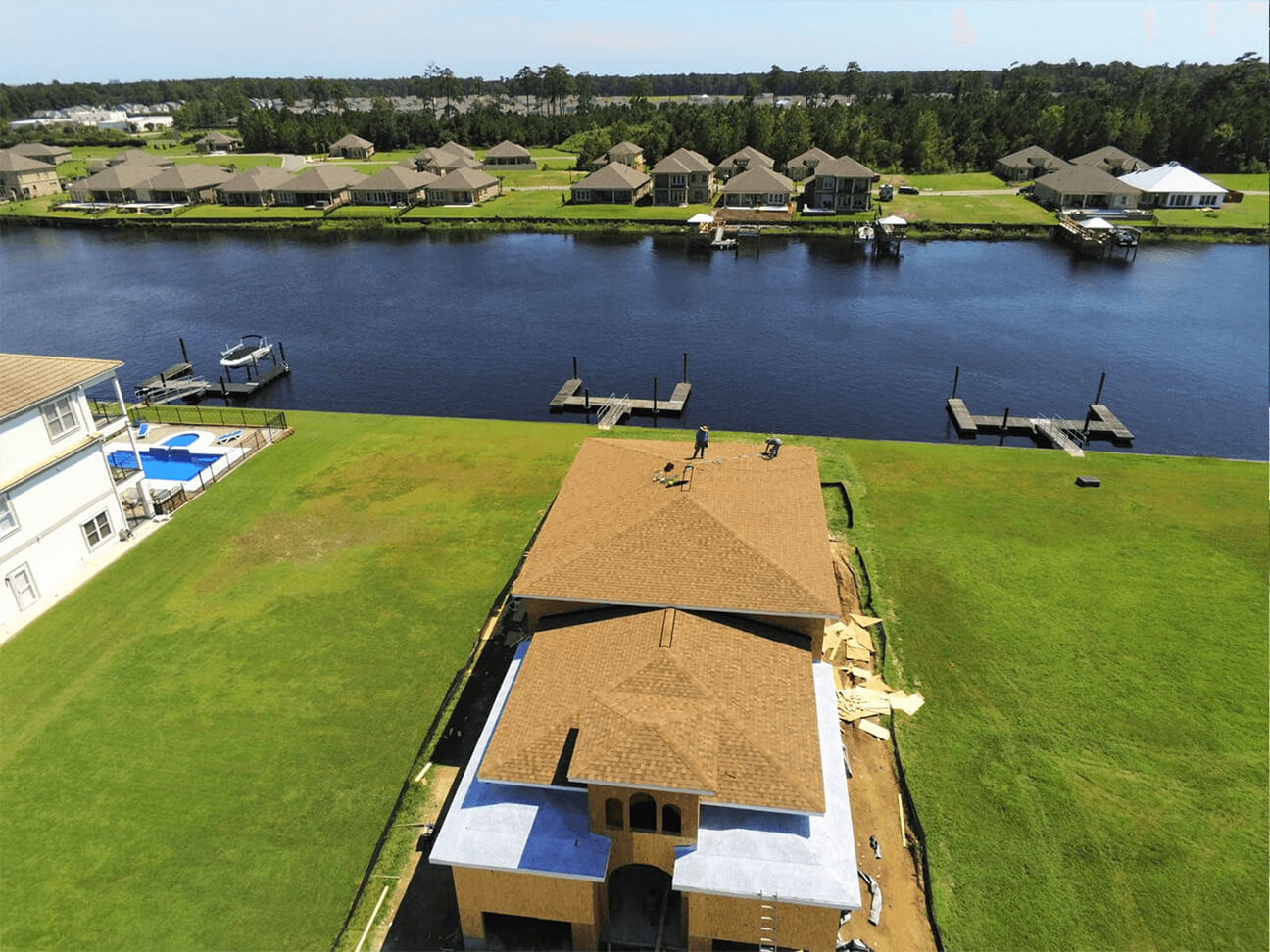 Aerial view of house