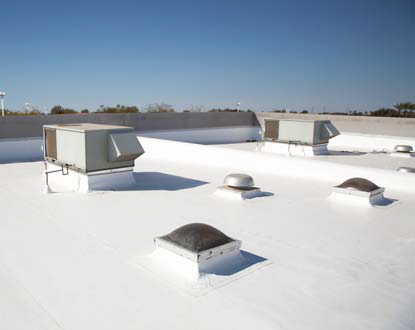 White flat roof system